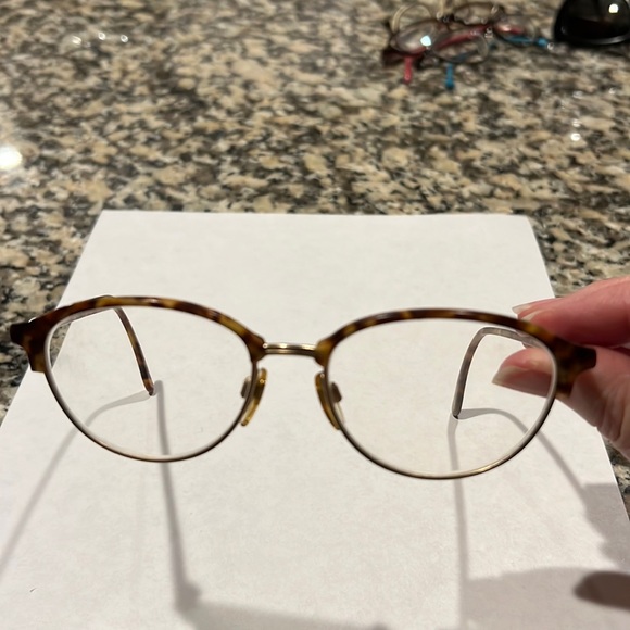 Giorgio Armani wire rim & tortoise shell frames w/glass case - Picture 3 of 17